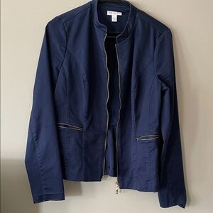 Charter Club Midnight Blue Blazer with Zipper Details